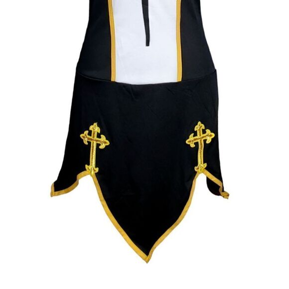 Music Legs Nun Costume Size S/M Black White Halloween Party Cosplay Sexy New - Picture 4 of 9